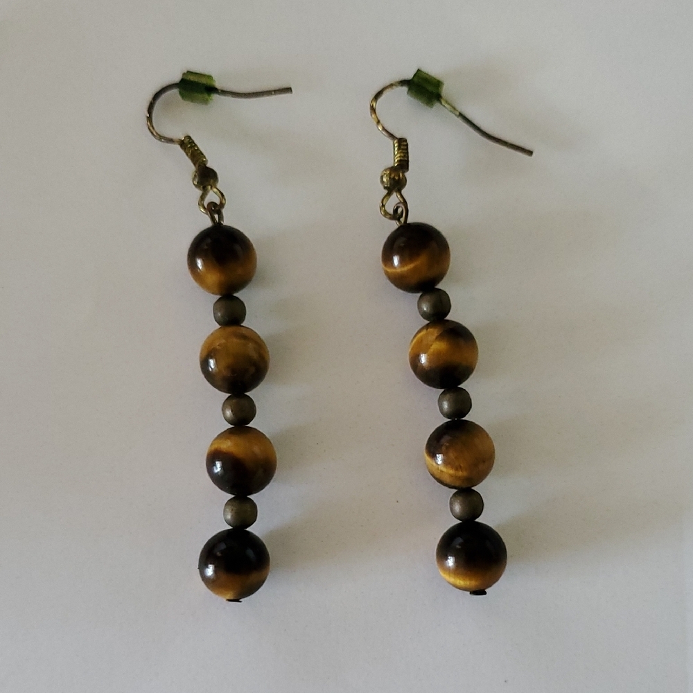 Tiger's Eye Dangling Earrings